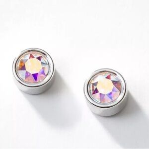 Touchstone Crystal ice earrings BNIB best sellers in Aurore Boreale & rhodium